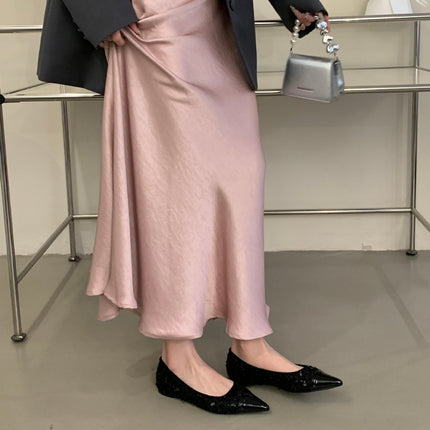 French Lady Style Evening Shoes with Skirts 2025 Spring and Summer New Style Small Fragrant Style Single Shoes Leather Splicing Women's Shoes