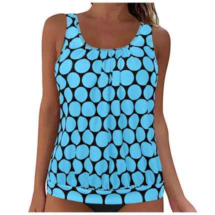 2025 New Foreign Trade Cross-Border European and American Style Split Solid Color Tummy Control Slimming Swimwear Tank Top Swimsuit Single Top