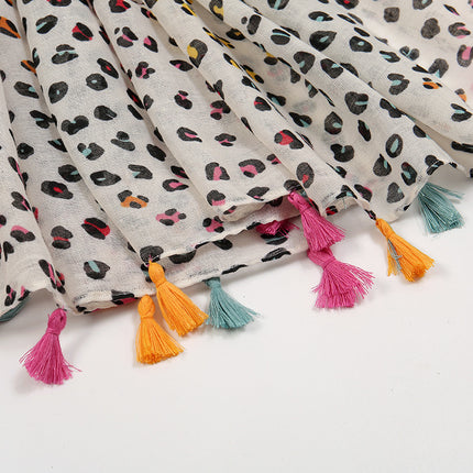 Fresh and Elegant Red Petal Mixed Printed Tassel Gauze Women's Cotton and Linen Scarf Travel Decorative Shawl