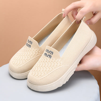 Old Beijing Cloth Shoes Women's Spring New Comfortable Breathable Flat Non-slip Slip-on Shoes Sports and Stepping Casual Shoes