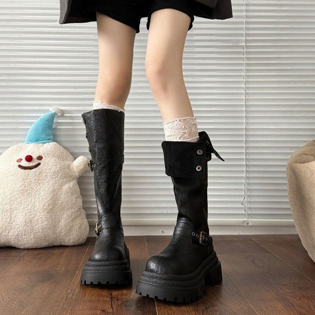 Fashionable Over-The-Knee Boots 2025 Autumn and Winter New Thick-Soled Versatile Height-Increasing Slimming Dress Knight Boots Fashion Boots