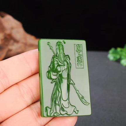 High-Quality Imitation Hetian Jade Jasper Spinach Green Outer Mongolia Material Pendant Jade Jewelry Pendant for Sales Opening Gift Live Broadcast Model