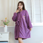 Long sleeve, dusty rose / Smiley face bathrobe pineapple grids [ 40-90kg can be worn]