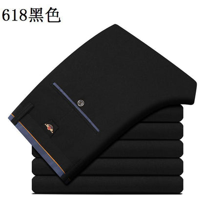 28-40 Summer New Men's Casual Pants Slim-fit Elastic Small Straight Korean Style Suit Pants Men's Pants