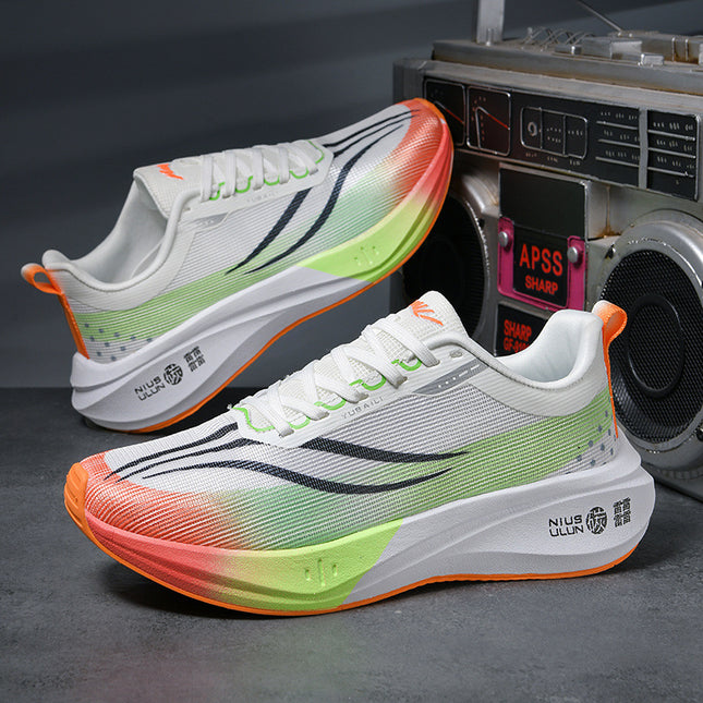 Feidian 3C carbon board running shoes spring and summer men's and women's shock absorption marathon training shoes mesh racing sneaker