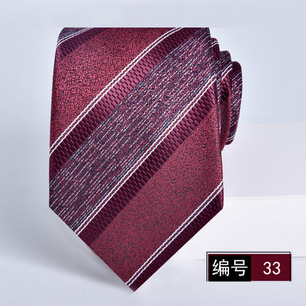 Tie men's formal wear business wine red bridegroom wedding jacquard hand fight 8cm administrative professional New in stock