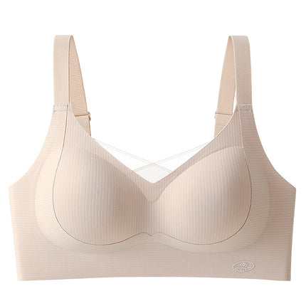 Traceless Underwear Women's Small Chest Push-up Lace Strapless Anti-sagging Comfortable Breathable Fixed Cup Breast Bra