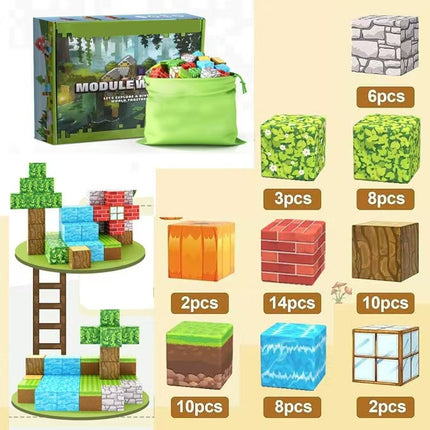 Cross-border My Magnetic Cube World Magnetic Suction Stone Building Blocks Children's Gift Educational Assembled Boy's Toy Interactive
