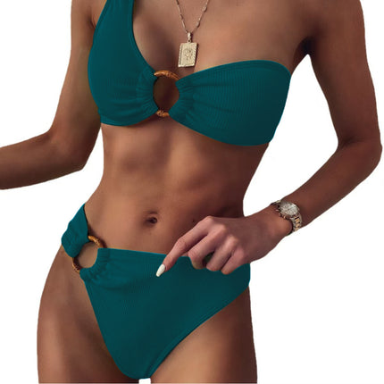 European and American Split Swimsuit Cross-border Hot Sale Solid Color Bikini Swimsuit Amazon AliExpress Hot Sale Foreign Trade Swimsuit