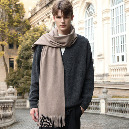Men's Wool Scarf, Women's Winter Warm Cashmere Scarf, Autumn and Winter Korean Style Versatile Solid Color Scarf Wholesale