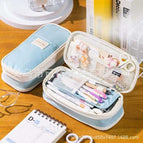 Twill retractable pencil case [light blue]