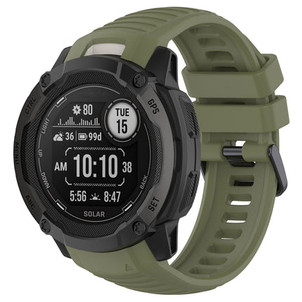 For Jiaming Instinct 2X Silicone Strap Garmin Instinct 2X Stainless Steel Buckle Wristband Official