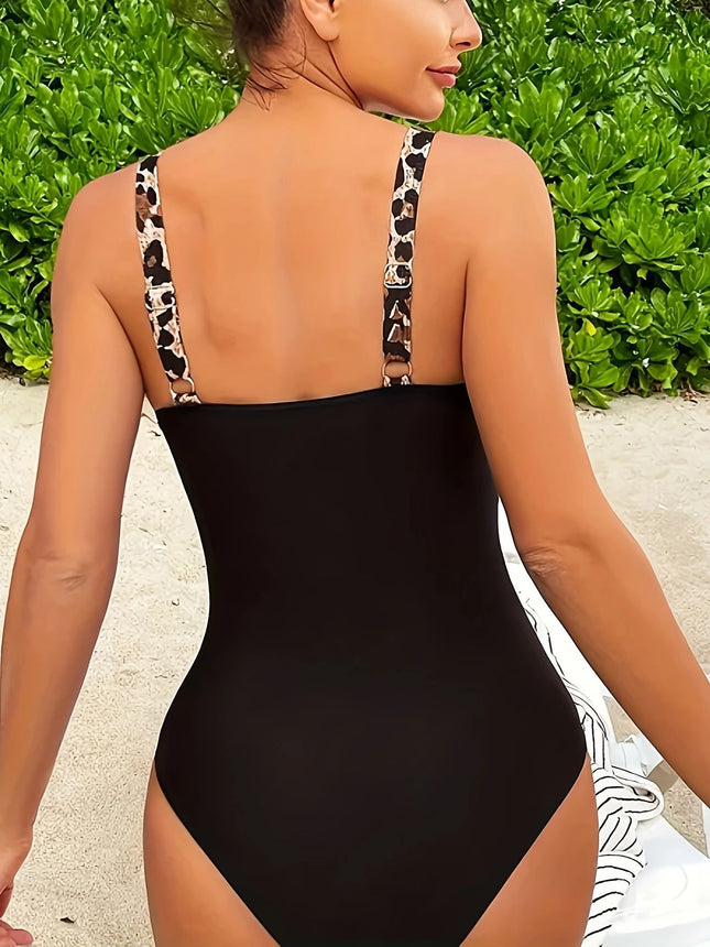 Women's Swimwear with a High-End Feel, Popular Hot-Selling Printed Slimming One-Piece Swimsuit, Cross-Border Foreign Trade Swim One-Piece Style
