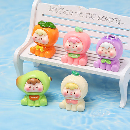 Fourth Generation New Color Series Cartoon Fruit Toys Tiktok Live Promotion Blind Bag Resin Figurines Cute Items