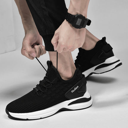 Cross-border Fly-woven Sneakers Men's New Casual Running Shoes Fashionable Breathable Mesh Men's Shoes Low-top Single-layer Shoes for Men
