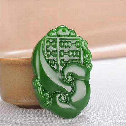 High-Quality Imitation Hetian Jade Jasper Spinach Green Outer Mongolia Material Pendant Jade Jewelry Pendant for Sales Opening Gift Live Broadcast Model