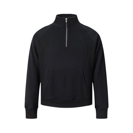 Non-Scub* 25 Autumn/Winter New Cleanfit Line-Segmented Stand Collar Half-Zip Fleece Sweatshirt Casual Sportswear