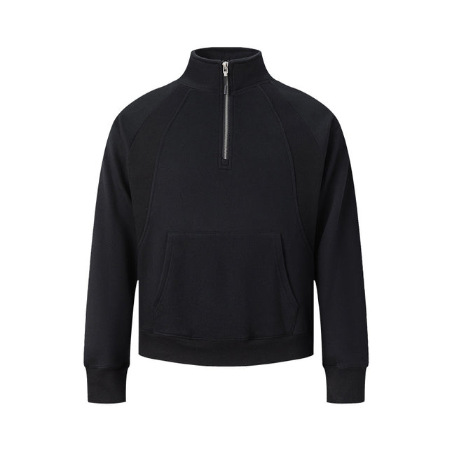 Non-Scub* 25 Autumn/Winter New Cleanfit Line-Segmented Stand Collar Half-Zip Fleece Sweatshirt Casual Sportswear