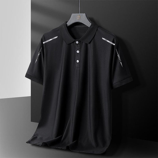 [Fast Delivery] Men's Short-Sleeved Polo Casual Lapel T-Shirt Summer Half-Sleeved Loose Elastic Breathable Top