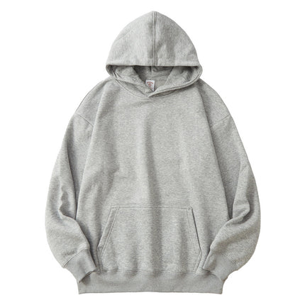 2025 Autumn/Winter 1334 Style Loose Casual 350g Fleece Solid Color Fleece-Lined Thick Pullover Hoodie