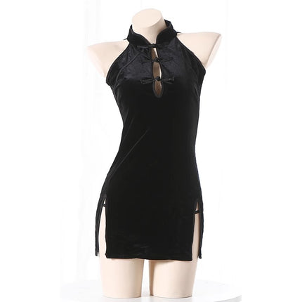 Red Cheongsam Sexy Pajamas Pure Lust Style Fun Nightgown Bed Sexy Abstinence Style Sexy Temptation Hip Skirt