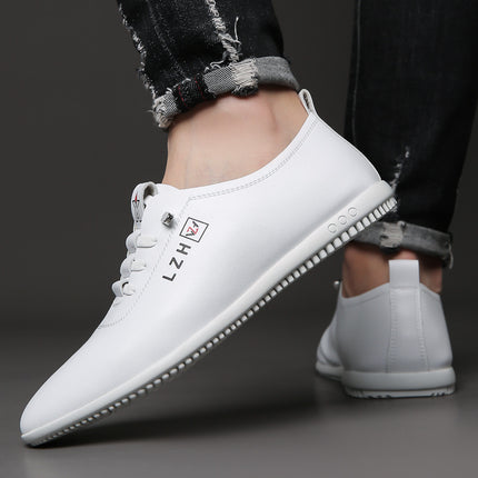 Summer Slip-on Breathable White Shoes Men's All-match Casual Soft Bottom Driving Shoes Lightweight Bean Shoes Soft Top Men's Shoes