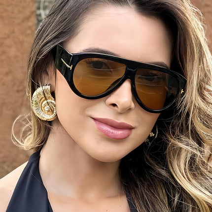Pilot T-Shaped Large Frame Toad Sunglasses for Women 2024 New European and American Sunglasses Personalized Fashion Sunglasses