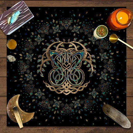 Tree of Life Tarot Card Tablecloth Game Decorative Tablecloth Card Game Push Card Game Ceremony Props Decorative Tablecloth