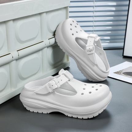 Aliexpress Summer Breathable Large Size Soft Bottom Croc Shoes Thick Sole Garden Sandals Outdoor Beach Shoes Casual Women's Shoes