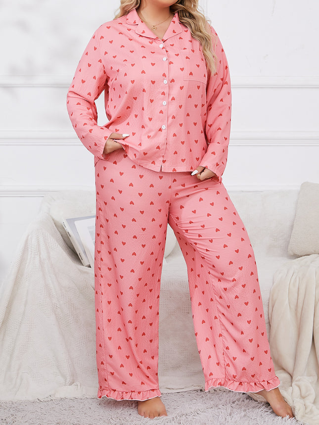 Cross-border foreign trade wholesale plus size new floral long sleeve pajamas suit girls sweet high-end home clothes pajamas