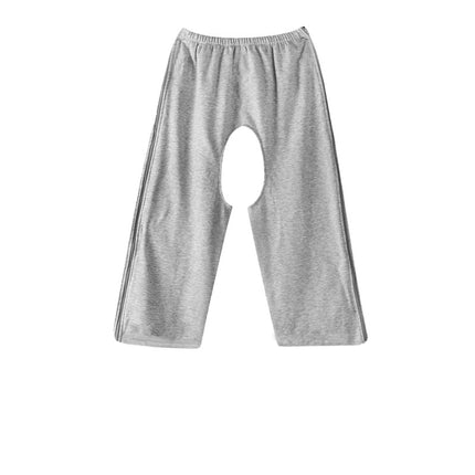Bedridden Leg Fracture Adult Incontinence Care Open Crotch Pants Summer Autumn and Winter Cotton Men and Women's Bed Easy-to-Wear and Unisex Maternity Pants