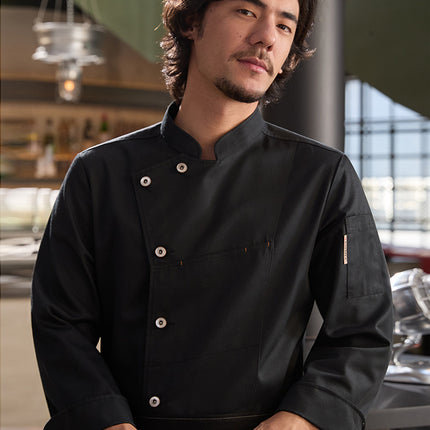 Tesmei Chef Overalls for Men and Women Long-Sleeved Restaurant Catering Baking Kitchen Chef Chef Uniforms Hotel Chef Uniforms Fashion