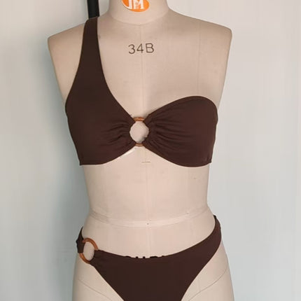 European and American Split Swimsuit Cross-border Hot Sale Solid Color Bikini Swimsuit Amazon AliExpress Hot Sale Foreign Trade Swimsuit