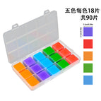 90PCS boxed 5 color 2.5*2.5 mastic