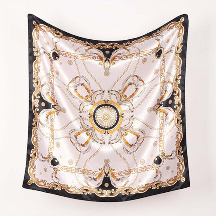 Malaysia shoppe satin satin 90*90cm large square letter printed silk scarf Satinbawal