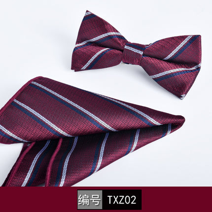 Bow tie square men's two-piece wine red series new spot business executive professional style groom wedding