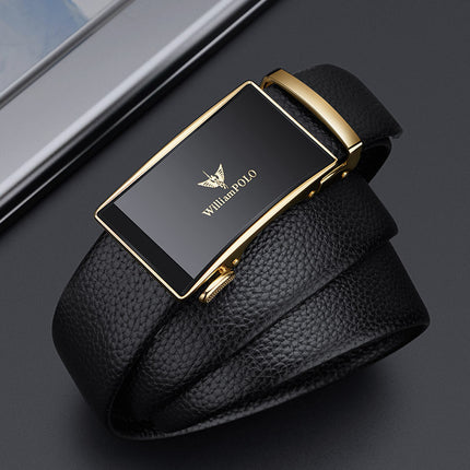 King Paul Belt Men's Top Layer Cowhide Belt Alloy Business Casual Mirror Belt Men's Daily All-match Belt
