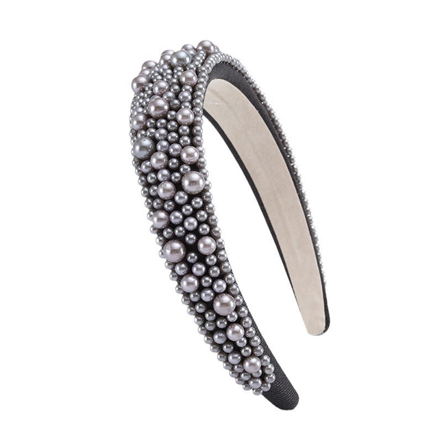 High-end sense popular hair band new fashion hair band female temperament color full pearl Joker multi-color hair accessories wholesale