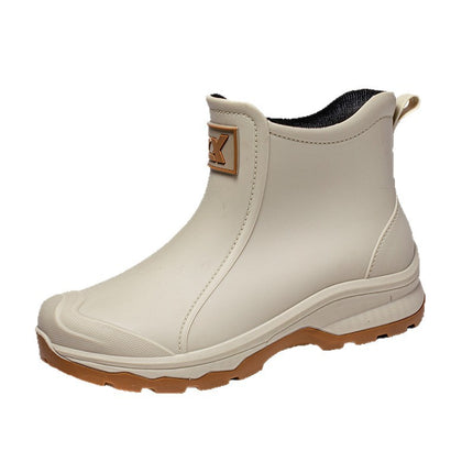 Cross-Border Fashion Rain Boots for Men, Thick-Soled, Wear-Resistant, Comfortable Water Shoes for Outer Wear, Waterproof Fishing Shoes, Non-Slip Kitchen Rubber Shoes for Men