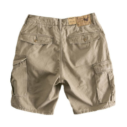 Japanese Retro Tooling Shorts Summer Men's Washed Cotton Elastic Micro Elastic Comfortable Sports Tooling Shorts Shorts