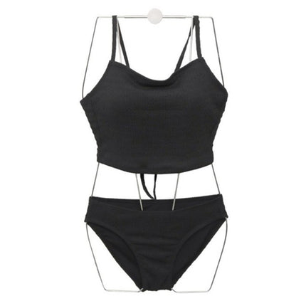 Korean style hot selling olive green texture split bikini swimsuit girls' lace-up fresh new hot spring swimsuit