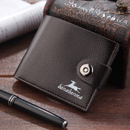 2023 popular casual creative trend men's short wallet magnetic buckle ultra-thin multi-card cross-border foreign trade business card holder