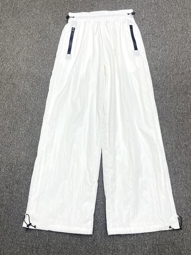 White Casual Cargo Pants for Women, Summer Thin Outdoor Jogger Sweatpants, Straight-Leg Pants, Same Style as Seen on "Sisters Who Make Waves" Season 5