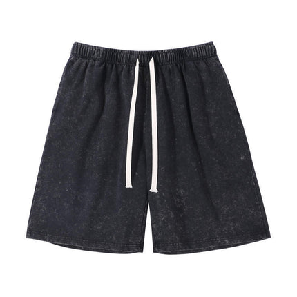 Foreign trade European code wash old shorts 300G heavy cotton fashion brand retro five-point pants men's summer casual pants