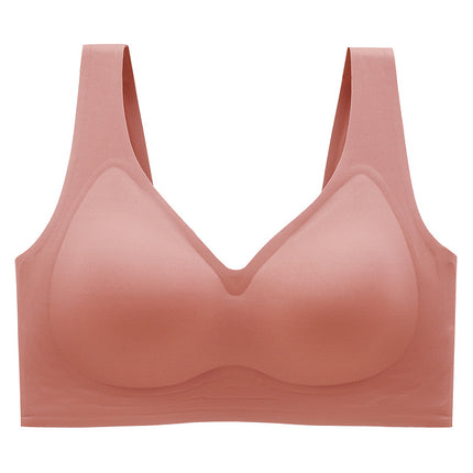 Cross-border chubby girl Traceless plus size Underwear Women's Large Chest Showcase Small Anti-sagging Comfortable Non-rims Thin Large Chest Bra