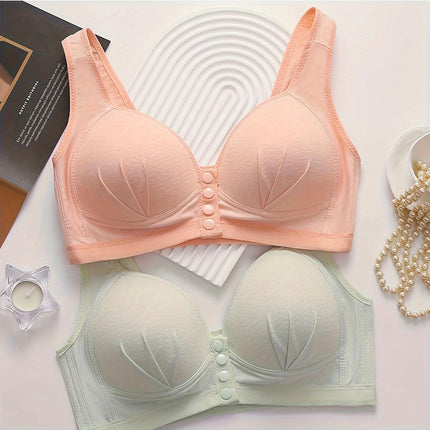 5Pcs Plus Size Seams Comfort Wires Push-Up Bra Set -