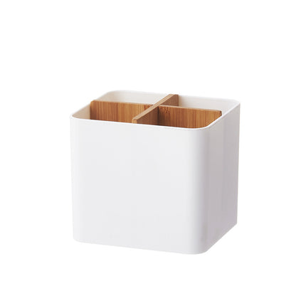 Creative pen holder bamboo and wood compartment storage box large capacity stationery pencil watercolor pen finishing box cosmetic brush storage bucket