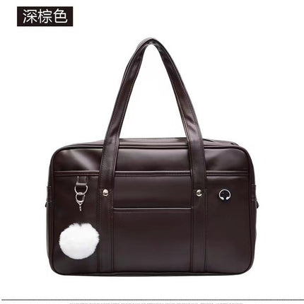 Japanese Student Handbag JK Uniform Bag Shoulder PU Uniform Bag Commuter Official Document Backpack Computer Bag Travel Bag