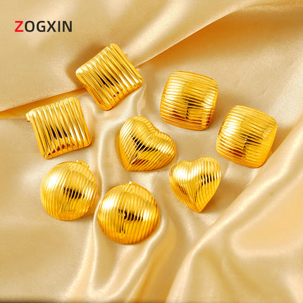Cross-border European and American Elegant Stainless Steel Earrings for Women Plated 18K Gold Light Luxury Niche Design High-grade Titanium Steel Earrings