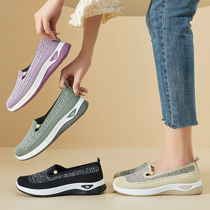Shoes for Women, Versatile Summer New Cross-Border Shoes, Slip-On Cloth Shoes, Shallow Mouth, Lightweight Mother's Shoes, Fashionable Shoes